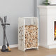 Vidaxl brandhoutrek 40x30x80 cm koudgewalst staal wit