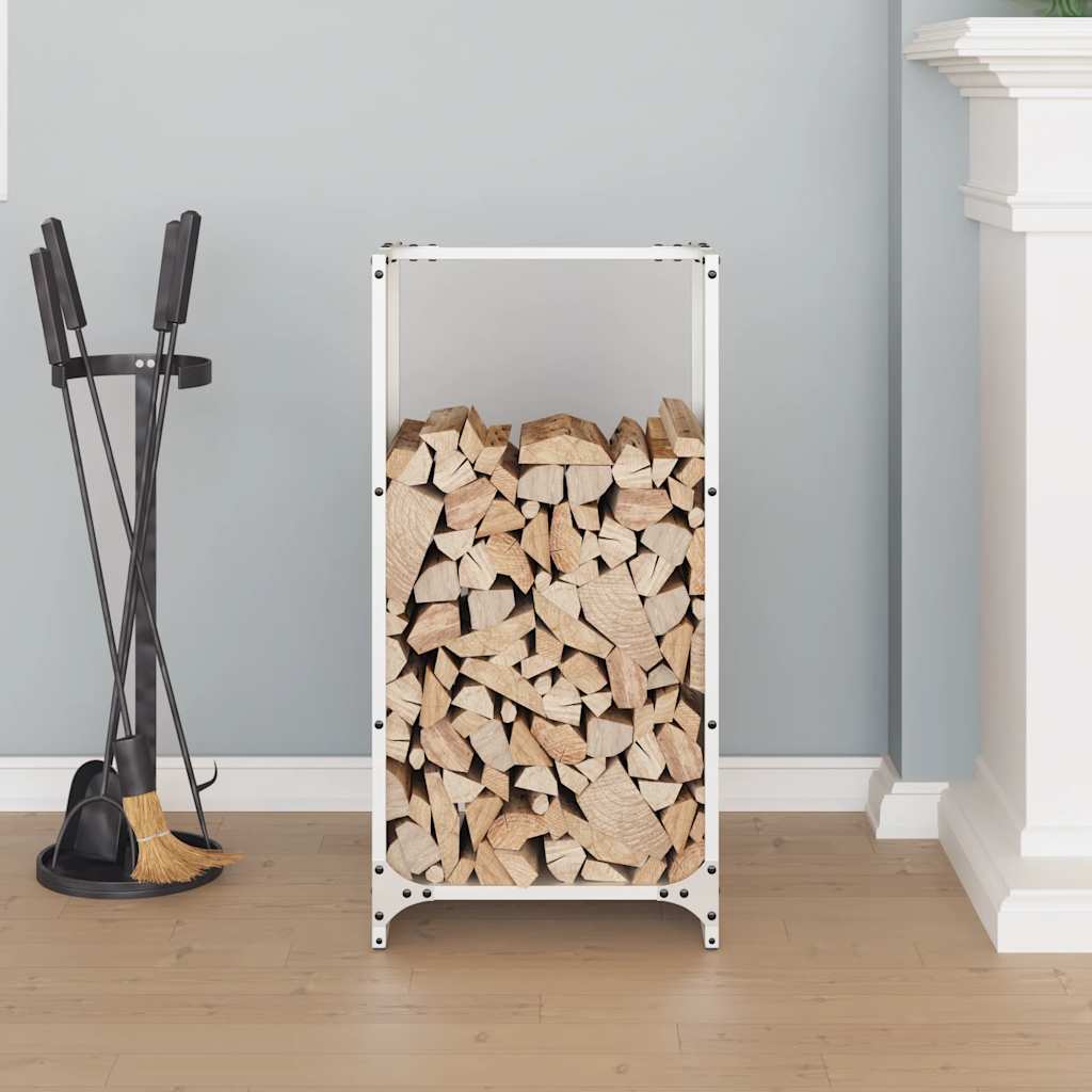 Vidaxl brandhoutrek 40x30x80 cm koudgewalst staal wit