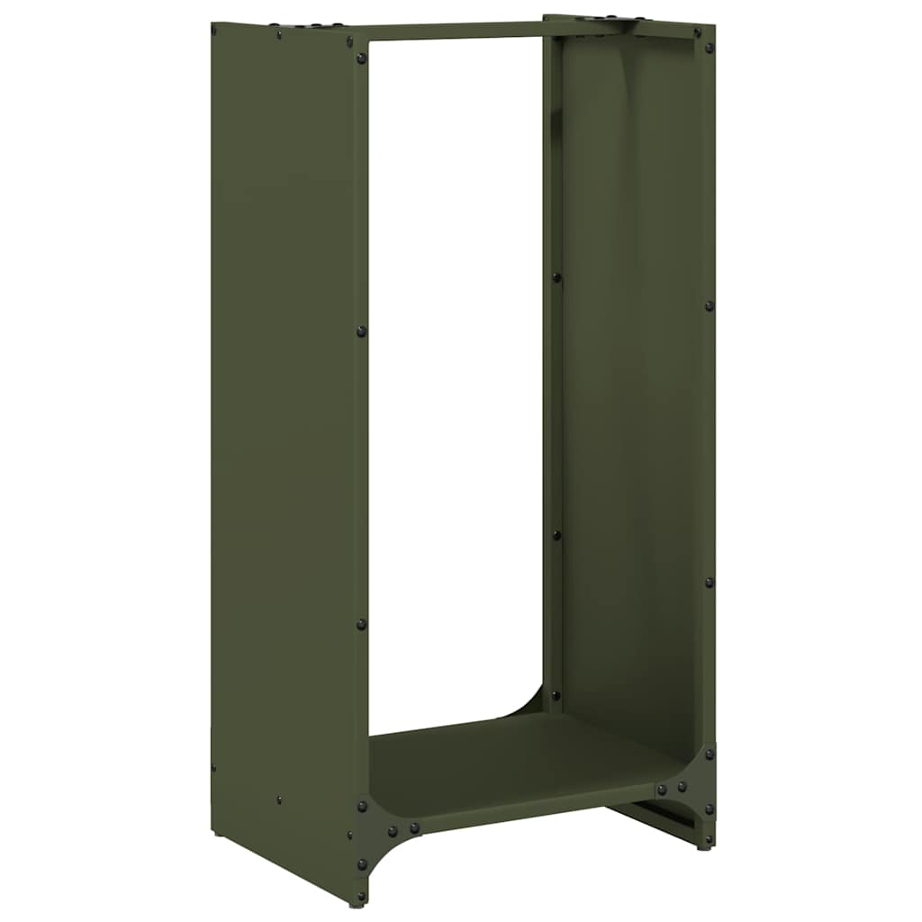 Vidaxl brandhoutrek 40x30x80 cm koudgewalst staal olijfgroen