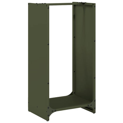 Vidaxx leñero 40x30x80 cm acero laminado en frío verde oliva