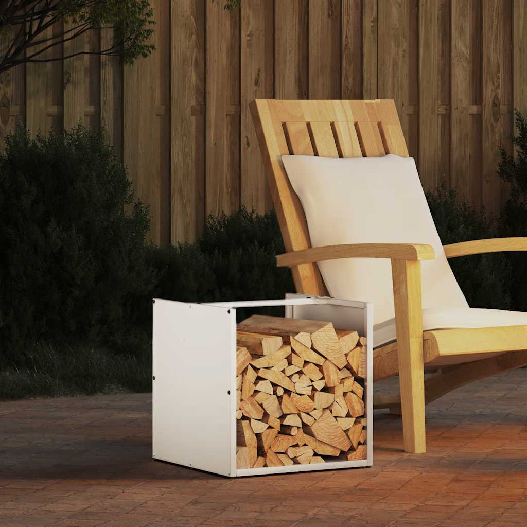 Portalegna Vidaxx 40x40x40 cm in acciaio laminato a freddo bianco