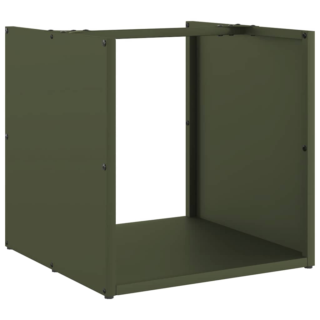 Vidaxl brandhoutrek 40x40x40 cm koudgewalst staal olijfgroen