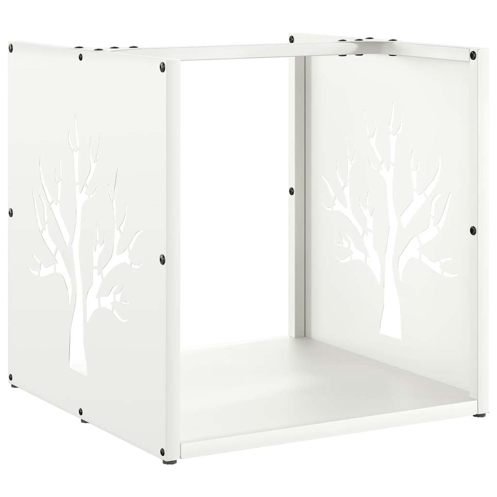 Vidaxl brandhoutrek 40x40x40 cm koudgewalst staal wit