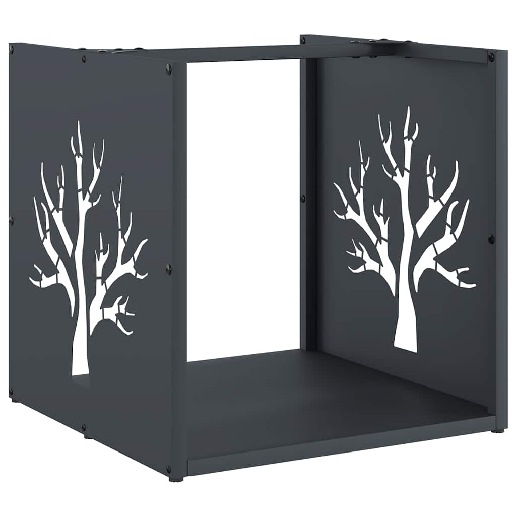 Portalegna Vidaxx 40x40x40 cm in acciaio laminato a freddo antracite