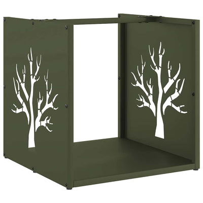 Vidaxl brandhoutrek 40x40x40 cm koudgewalst staal olijfgroen