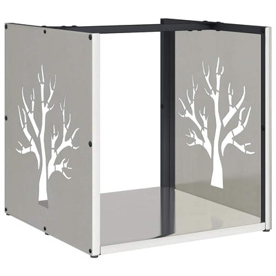 Vidaxl brandhoutrek 40x40x40 cm roestvrij staal