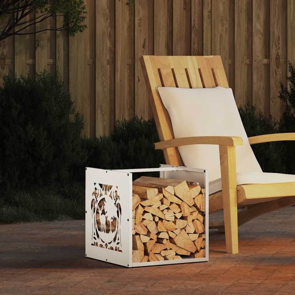 Vidaxl brandhoutrek 40x40x40 cm koudgewalst staal wit