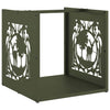 Vidaxl brandhoutrek 40x40x40 cm koudgewalst staal olijfgroen