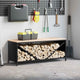 Leñero VidaXL con tapa de madera 100,5x35,5x40 cm negro