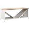 Leñero VidaXL con tapa de madera 100,5x35,5x40 cm blanco