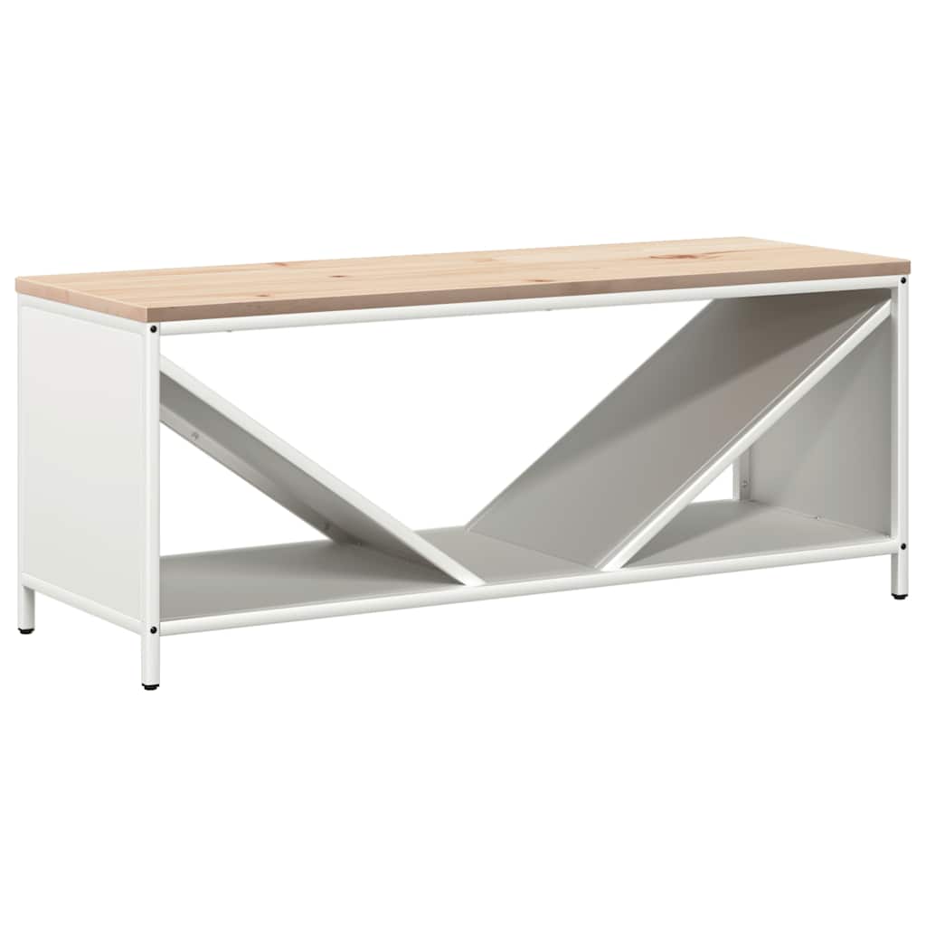 Leñero VidaXL con tapa de madera 100,5x35,5x40 cm blanco