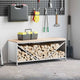Leñero VidaXL con tapa de madera 100,5x35,5x40 cm blanco