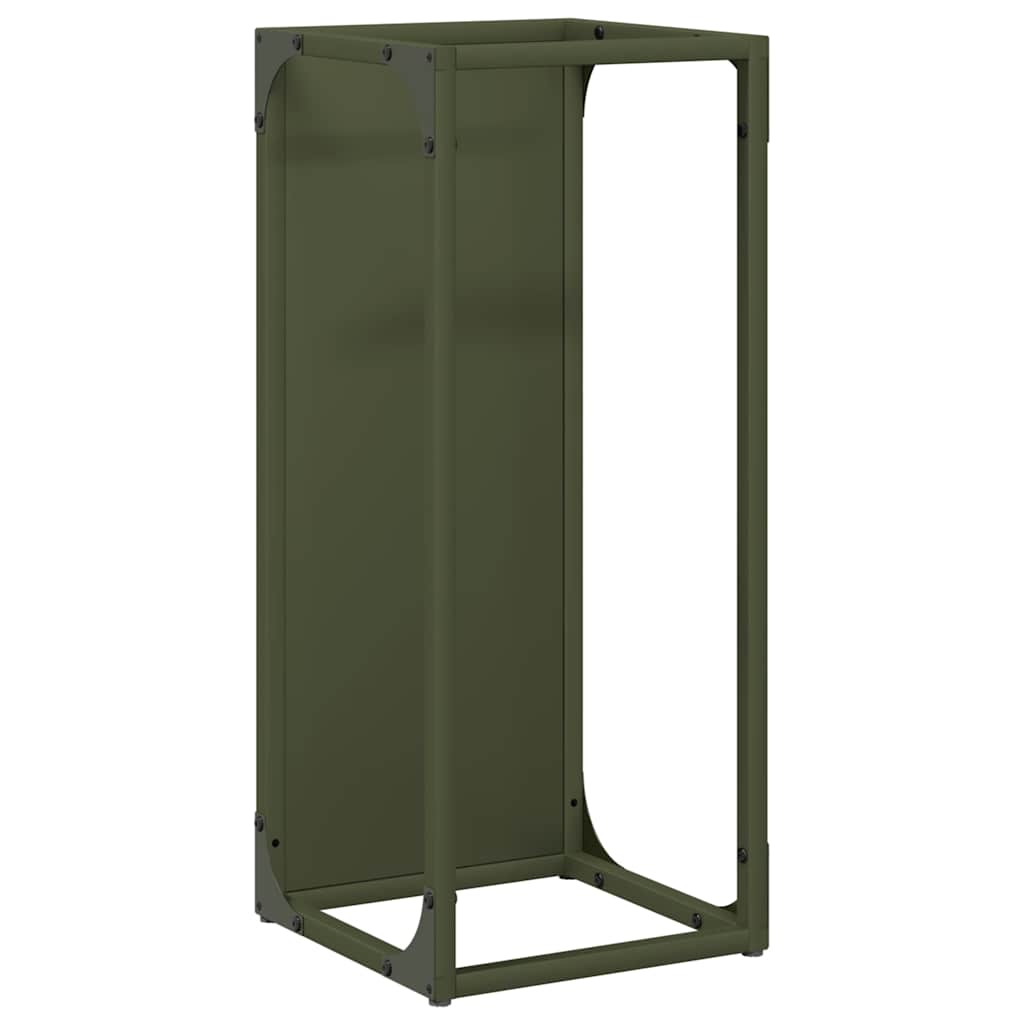 Vidaxl brandhoutrek 25x25x60 cm koudgewalst staal olijfgroen