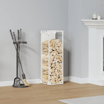 Vidaxx leñero 25x25x80 cm acero laminado en frío blanco