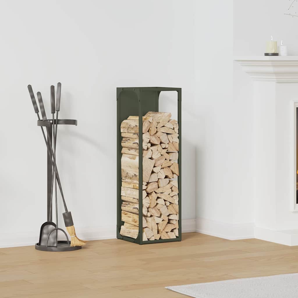 Portalegna Vidaxx 25x25x80 cm in acciaio laminato a freddo verde oliva
