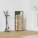 Vidaxl brandhoutrek 25x25x80 cm koudgewalst staal olijfgroen