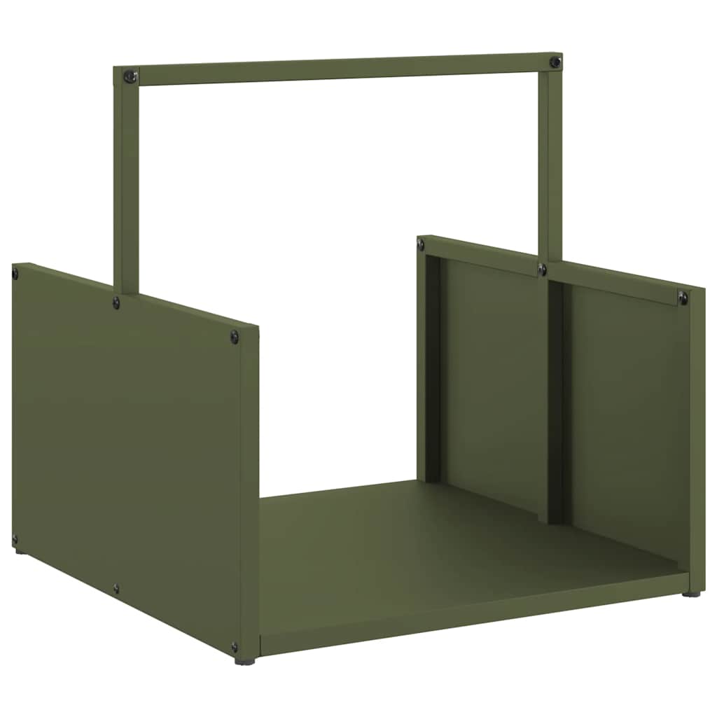 Portalegna Vidaxx 40x40x40 cm in acciaio laminato a freddo verde oliva