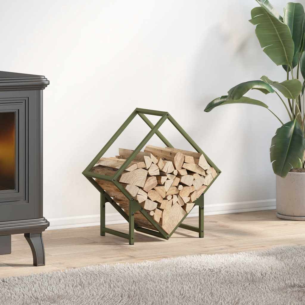 Vidaxx leñero 50x25x50 cm acero laminado en frío verde oliva