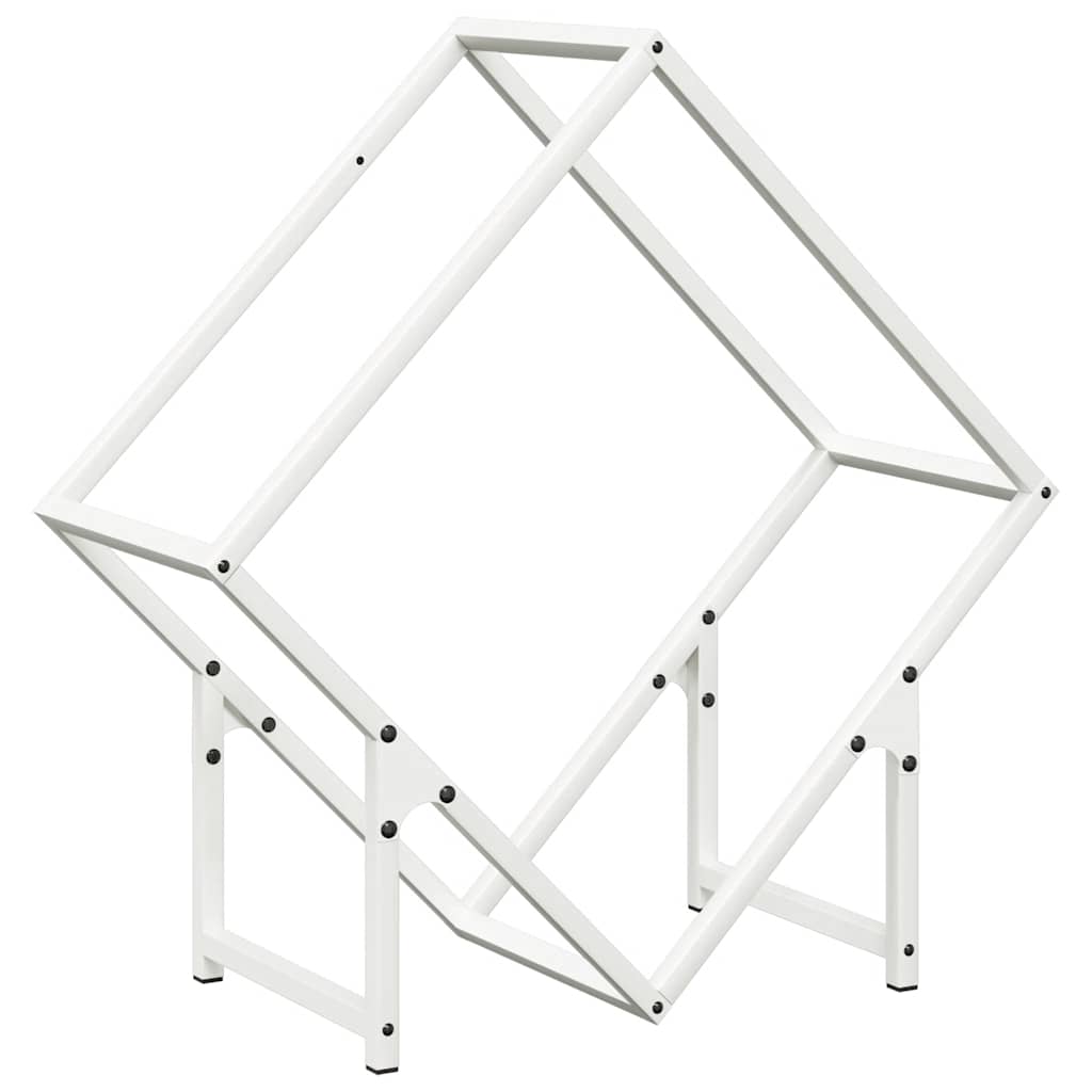 Vidaxx leñero 60x25x60 cm acero laminado en frío blanco