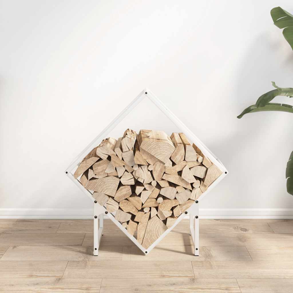 Vidaxx leñero 60x25x60 cm acero laminado en frío blanco