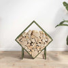 Portalegna Vidaxx 60x25x60 cm in acciaio laminato a freddo verde oliva