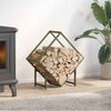 Portalegna Vidaxx 60x25x60 cm in acciaio laminato a freddo verde oliva