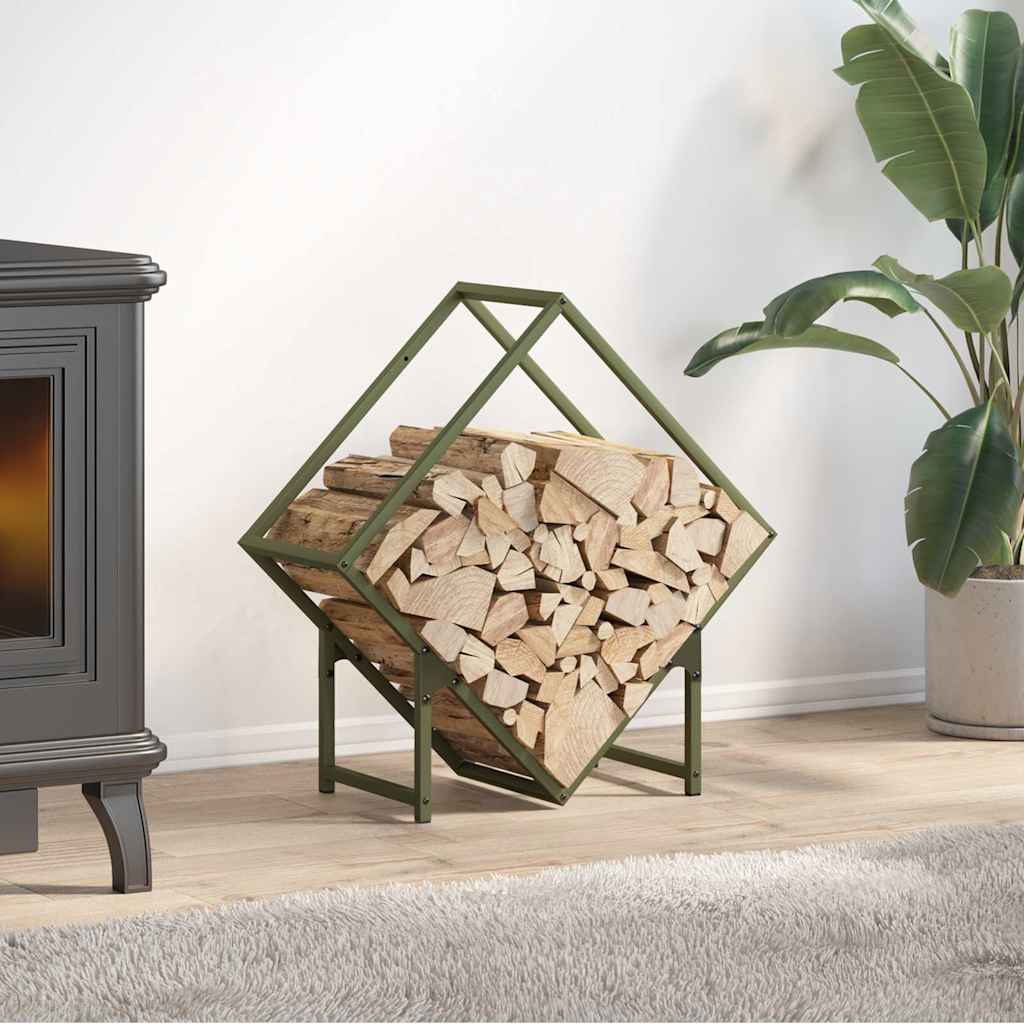 Portalegna Vidaxx 60x25x60 cm in acciaio laminato a freddo verde oliva
