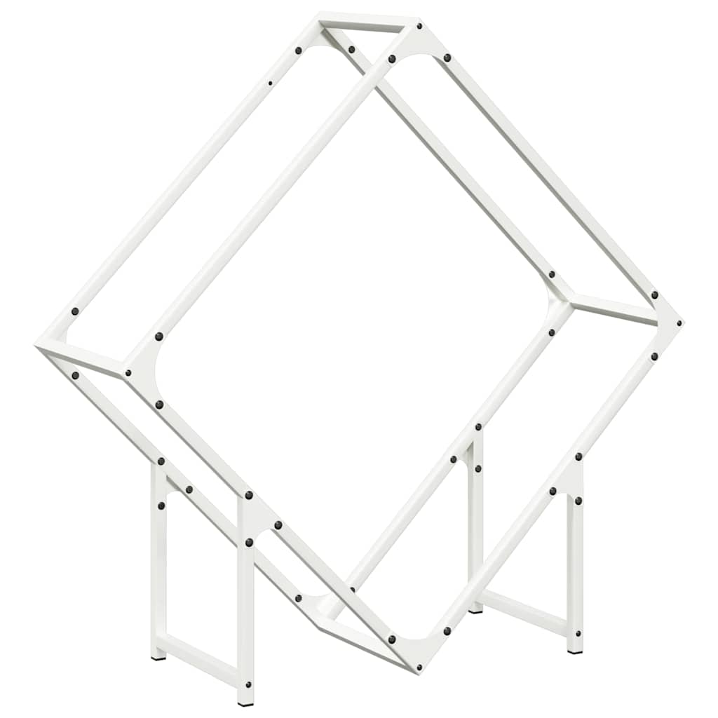 Portalegna Vidaxx 80x25x80 cm in acciaio laminato a freddo bianco