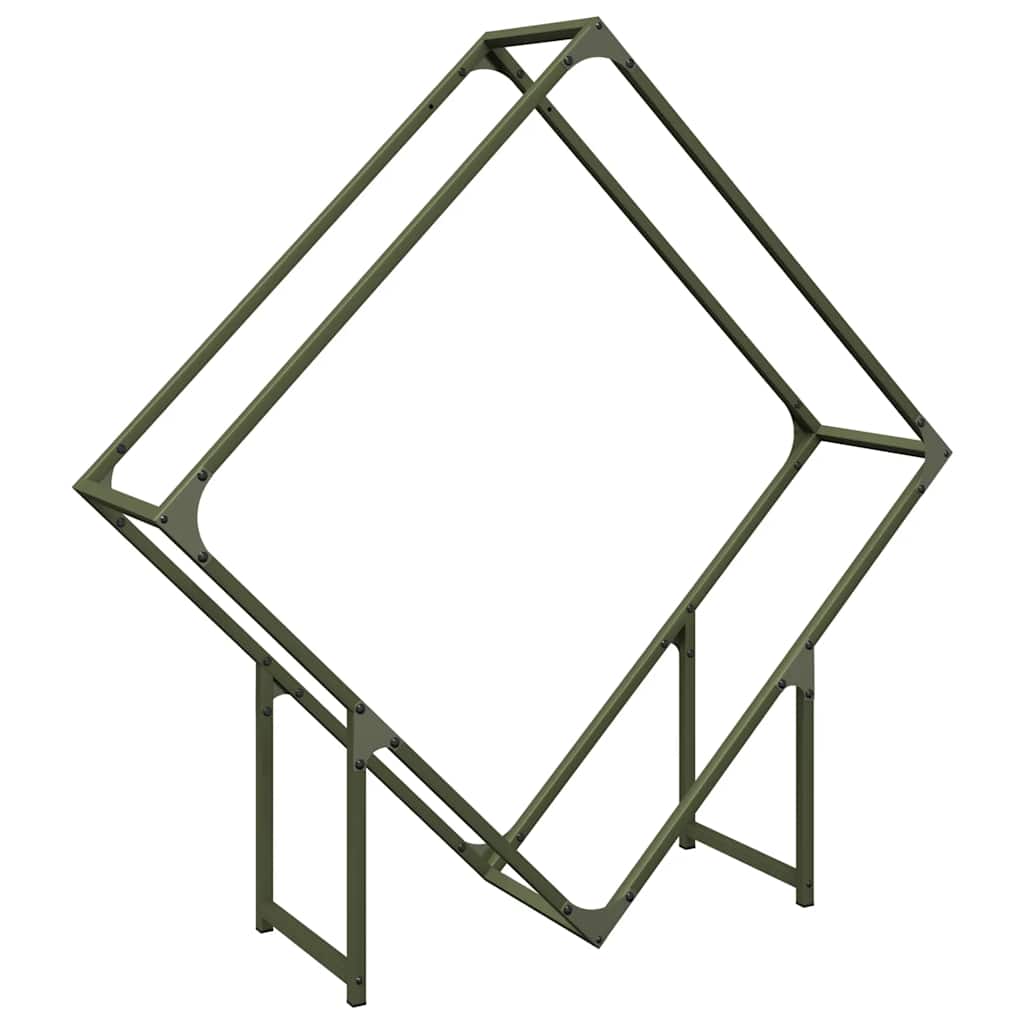 Vidaxl brandhoutrek 100x25x100 cm koudgewalst staal olijfgroen