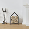 Portalegna Vidaxx 40x25x60 cm in acciaio laminato a freddo nero