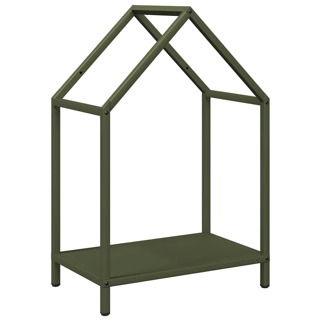 Vidaxl brandhoutrek 40x25x60 cm koudgewalst staal olijfgroen