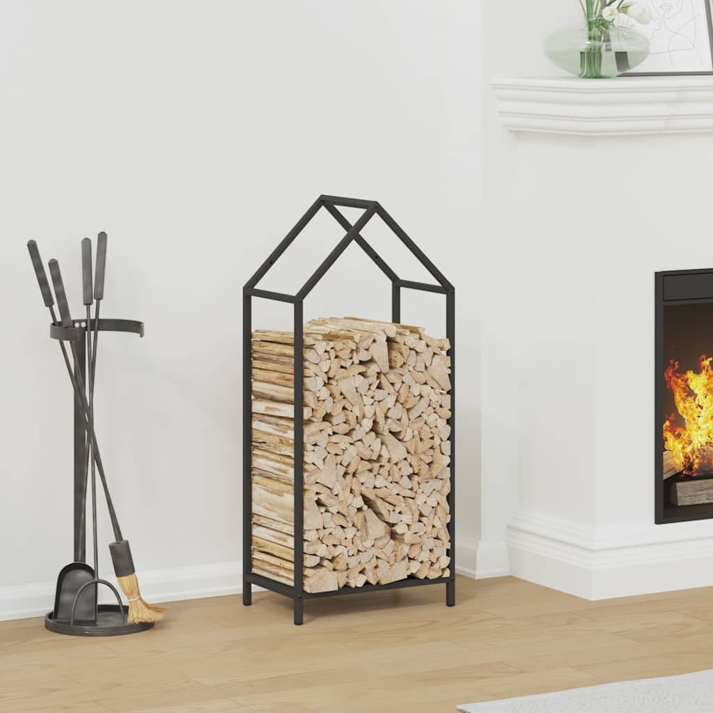 Vidaxl brandhoutrek 40x25x90 cm koudgewalst staal zwart