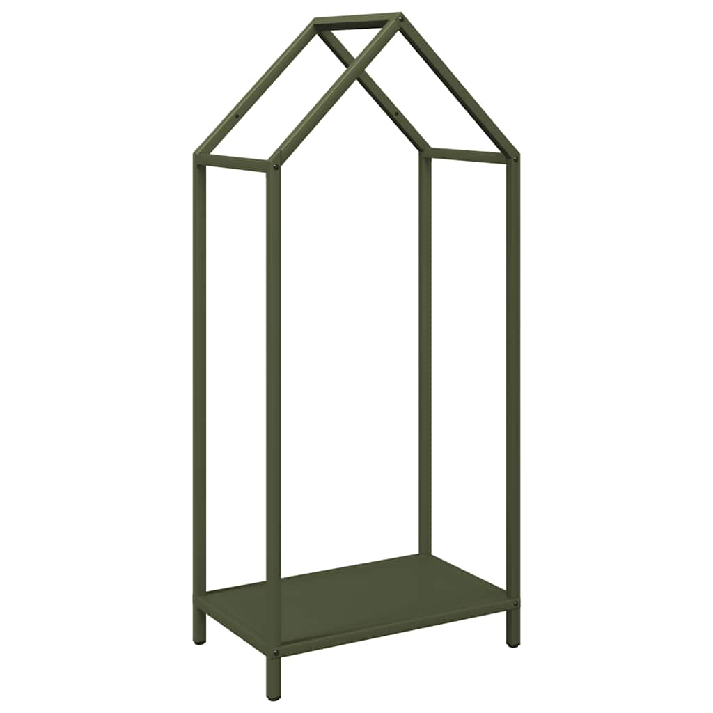 Portalegna Vidaxx 40x25x90 cm in acciaio laminato a freddo verde oliva