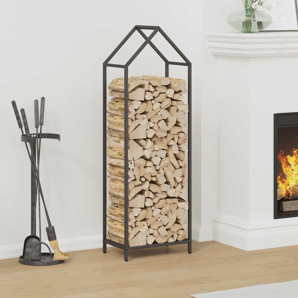 Vidaxl brandhoutrek 40x25x120 cm koudgewalst staal zwart