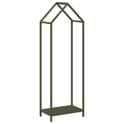 Leñero Vidaxx 40x25x120 cm acero laminado en frío verde oliva