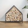 Vidaxl brandhoutrek 60x25x60 cm koudgewalst staal zwart