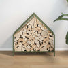 Vidaxl brandhoutrek 60x25x60 cm koudgewalst staal olijfgroen