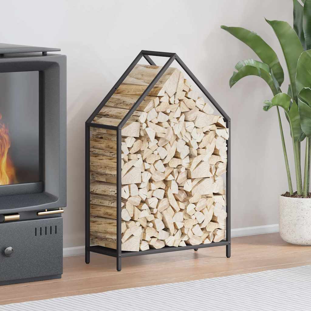 Vidaxl brandhoutrek 60x25x90 cm koudgewalst staal zwart