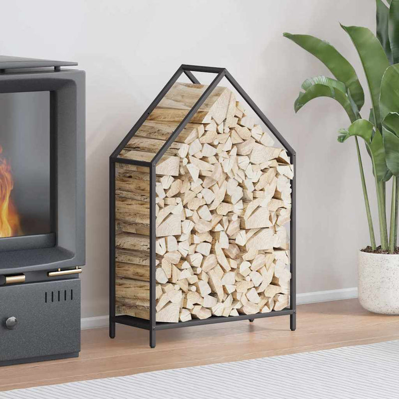 Portalegna Vidaxx 60x25x90 cm in acciaio laminato a freddo nero