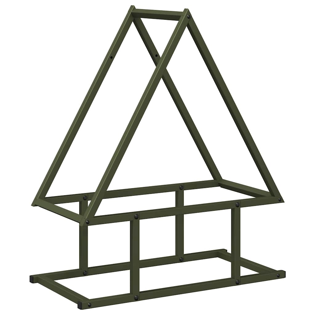Portalegna Vidaxx 50x25x60 cm in acciaio laminato a freddo verde oliva