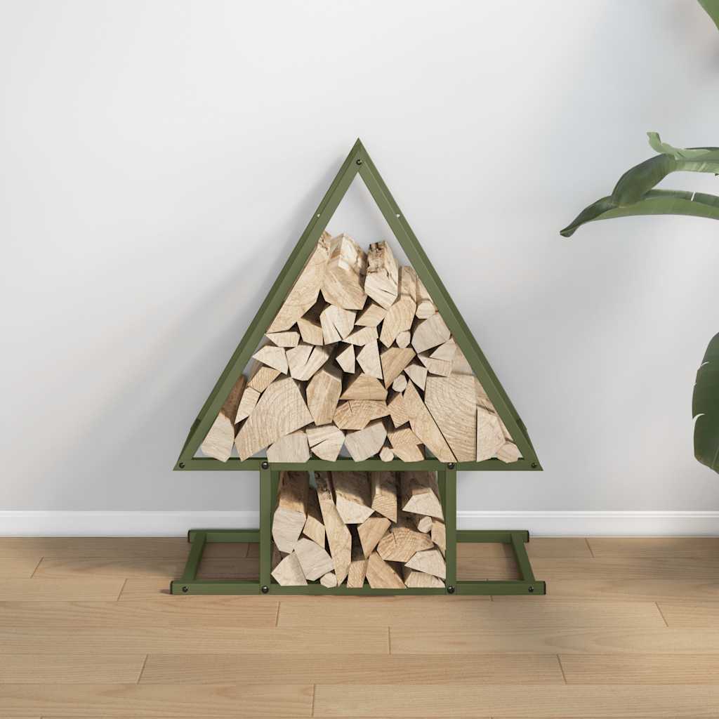 Portalegna Vidaxx 50x25x60 cm in acciaio laminato a freddo verde oliva
