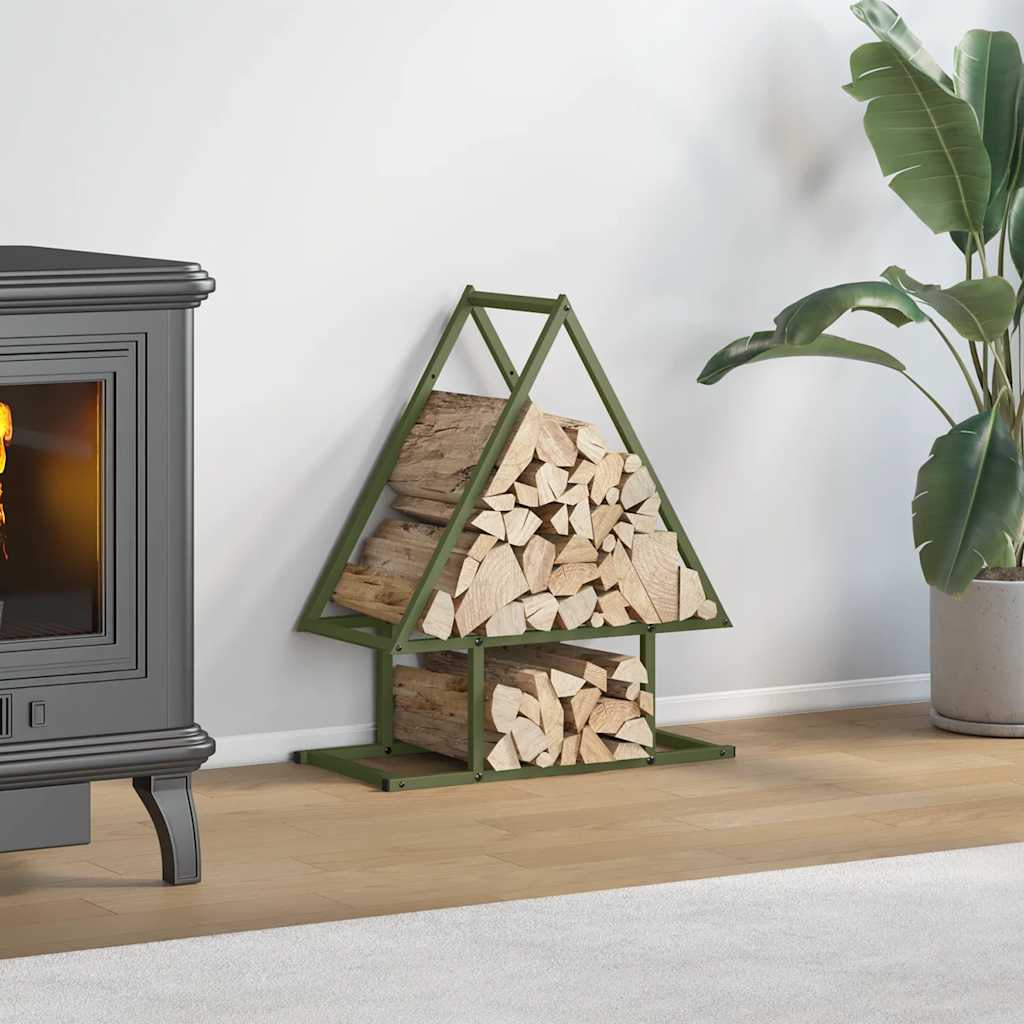 Vidaxl brandhoutrek 50x25x60 cm koudgewalst staal olijfgroen