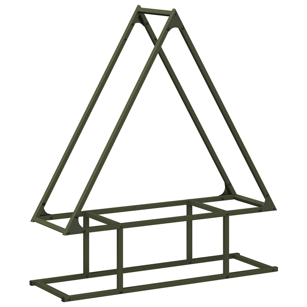 Portalegna Vidaxx verde oliva 80x25x90 cm in acciaio laminato a freddo