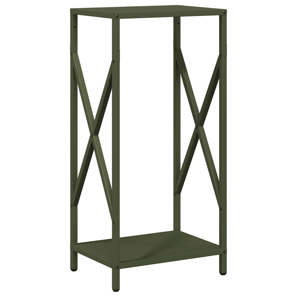 Vidaxl brandhoutrek 34x25x70 cm koudgewalst staal olijfgroen