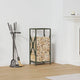 Vidaxl brandhoutrek 34x25x70 cm koudgewalst staal olijfgroen