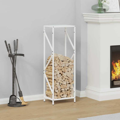 Vidaxx leñero 34x25x100 cm acero laminado en frío blanco