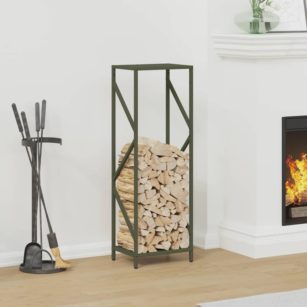 Portalegna Vidaxx 34x25x100 cm in acciaio laminato a freddo verde oliva