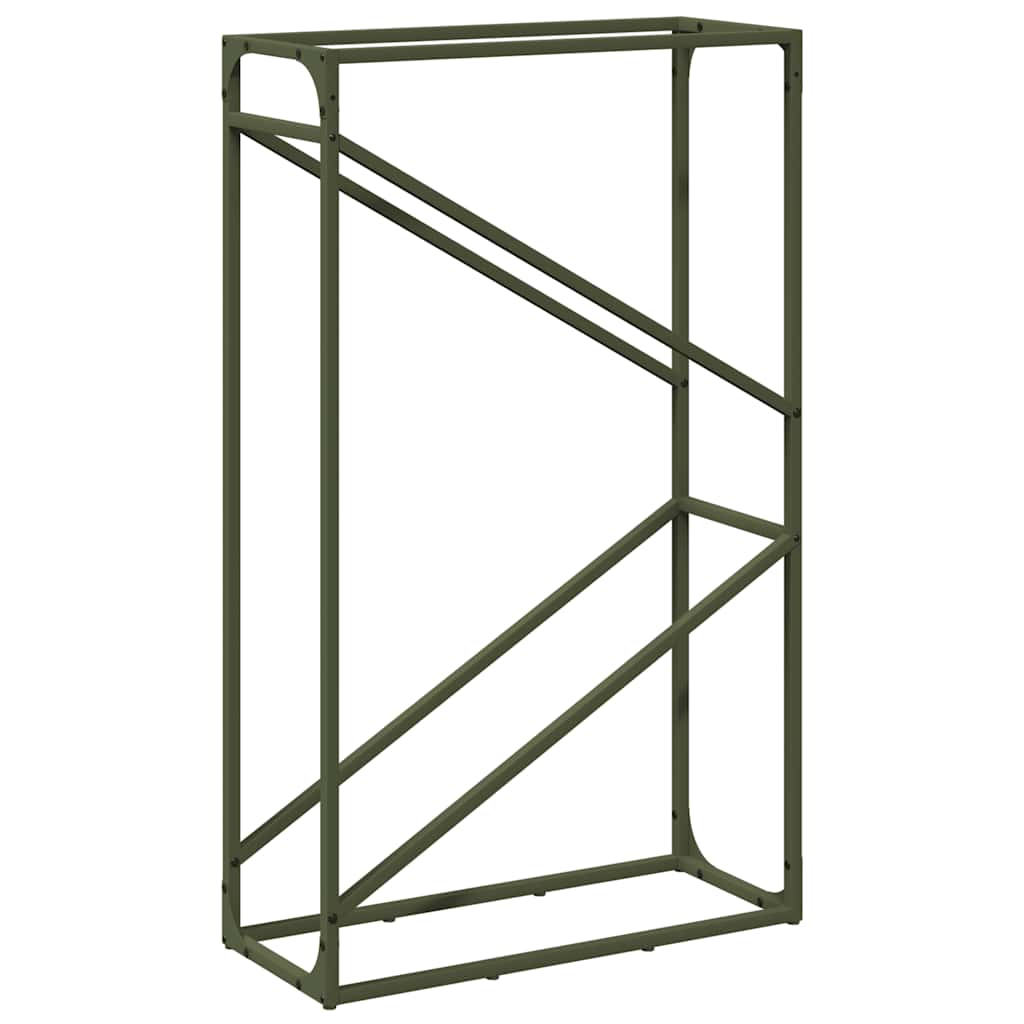 Portalegna Vidaxx 60x25x100 cm in acciaio laminato a freddo verde oliva