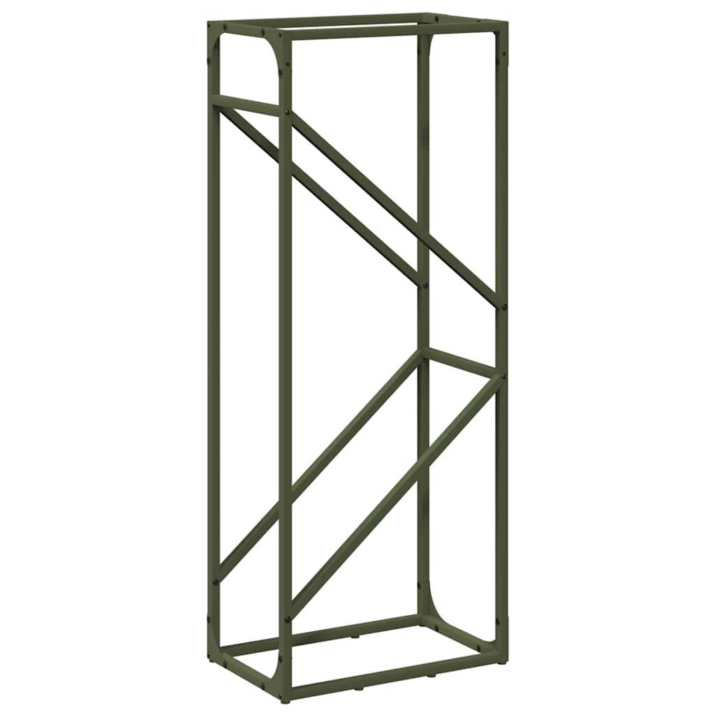 Vidaxl brandhoutrek 40x25x100 cm koudgewalst staal olijfgroen