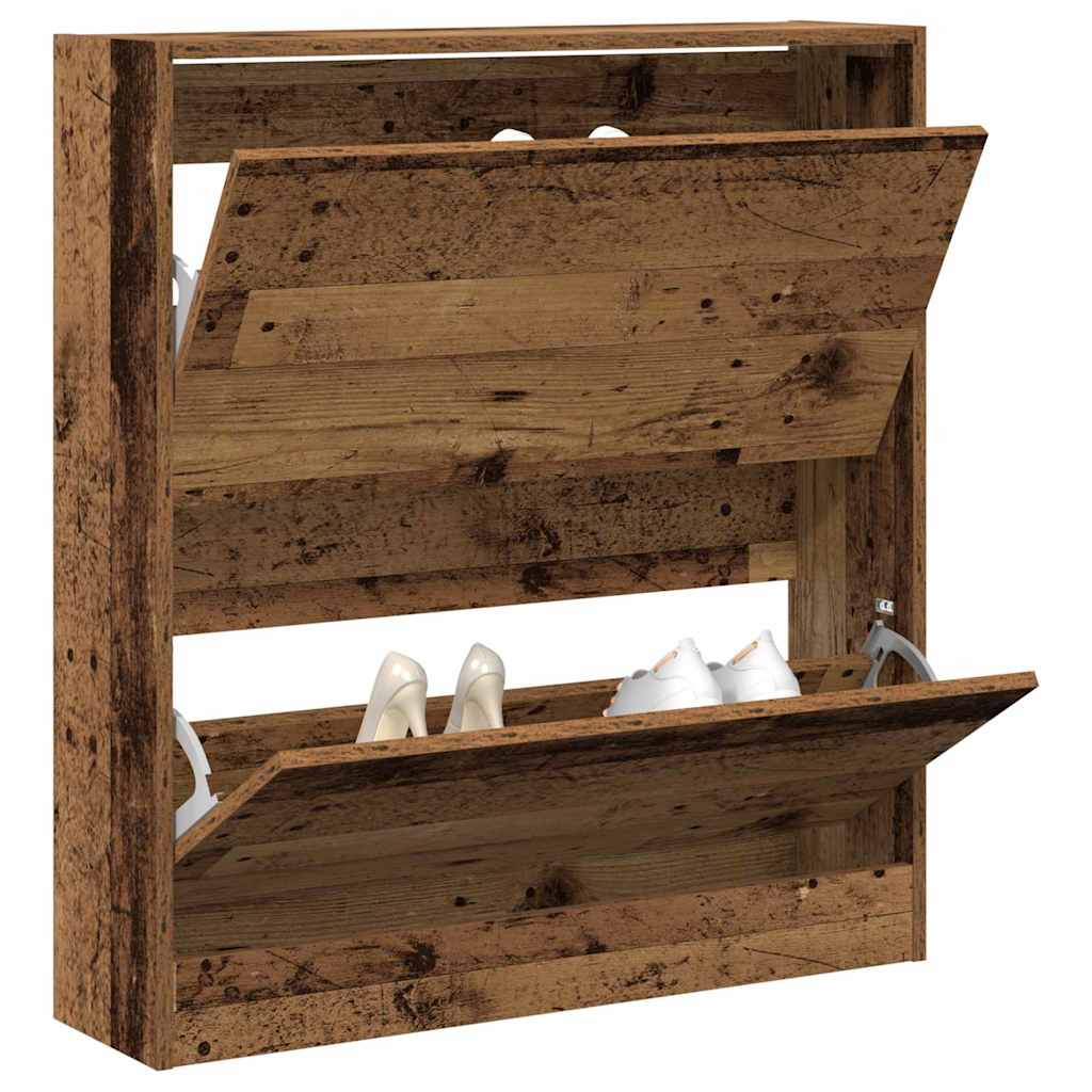 Vidaxx zapatero con estante madera vieja 80 x 21 x 87,5 cm madera procesada